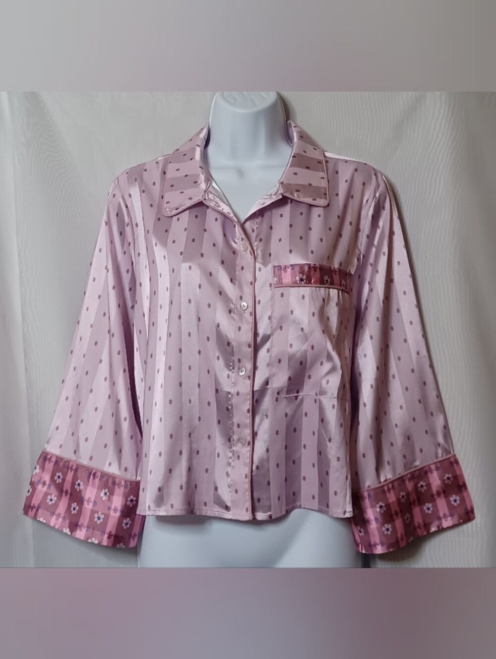 Free People Intimately Lilac Combo Floral Sleep Wear Top. L
